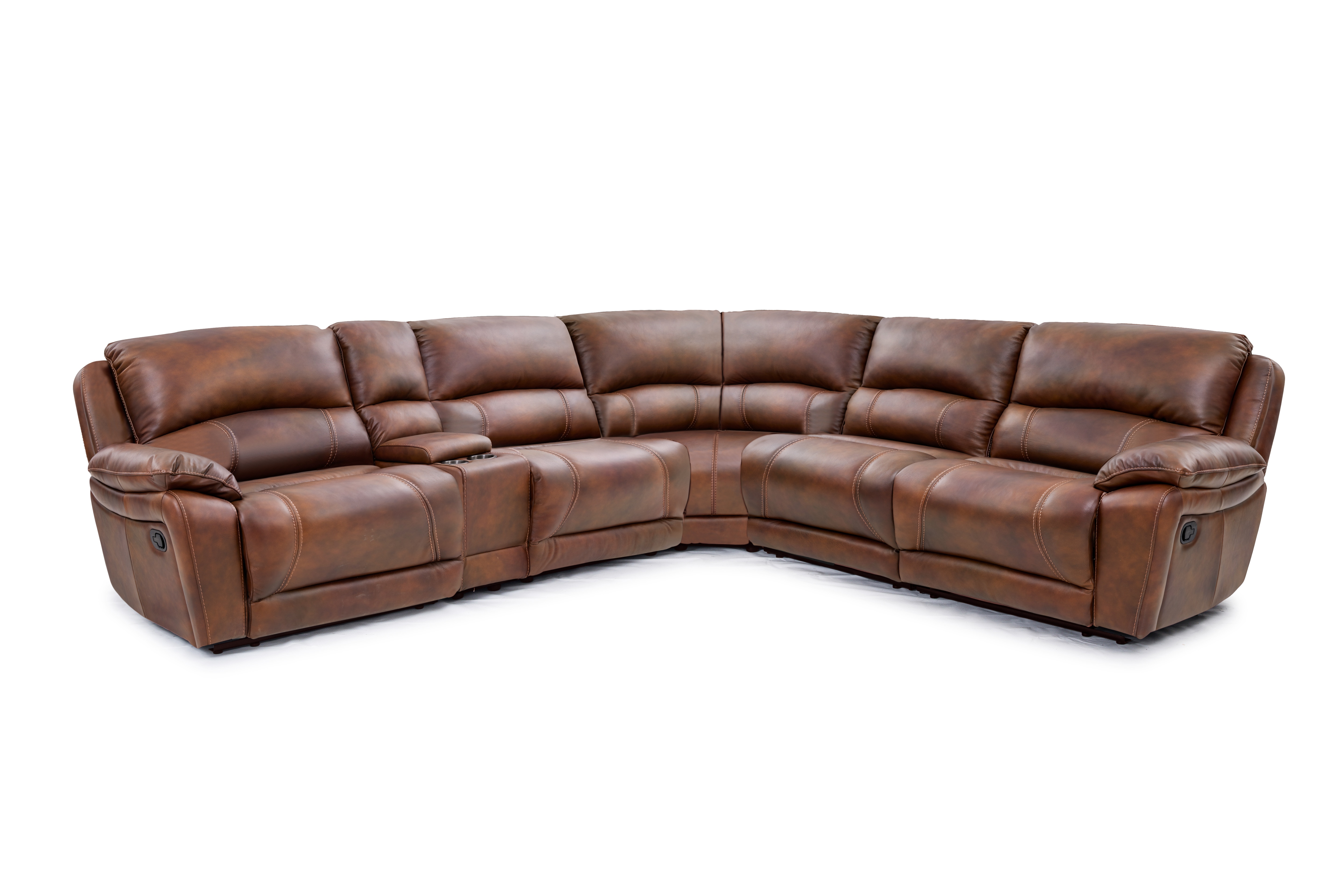 Top grain leather sofa deals in saddle